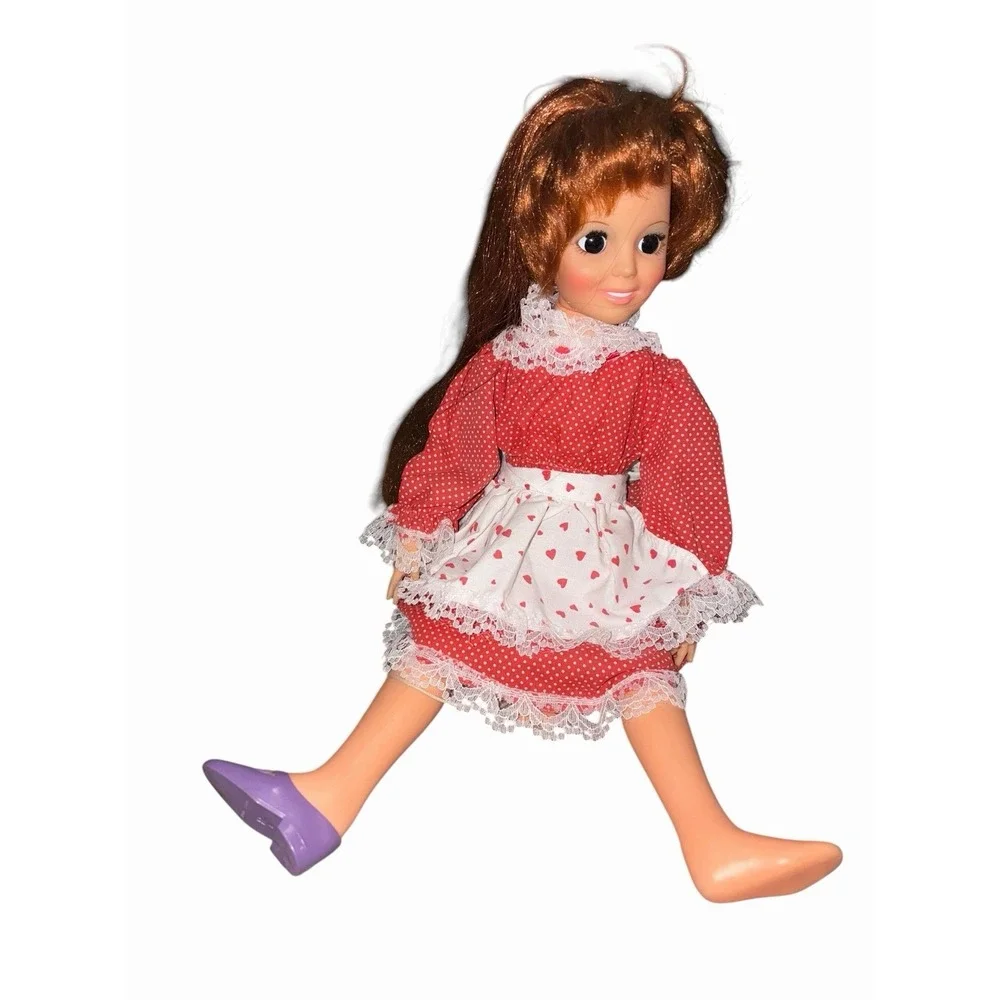 Vintage Ideal‎ Crissy Doll in Red Dotted Lace Dress Grow Auburn Hair